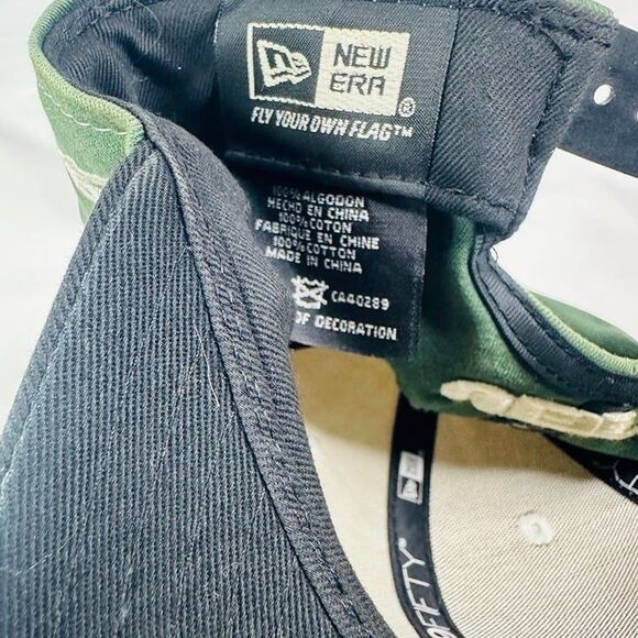 New Era Mens Ivory Green 9Fifty NFL Jets Adjustable Strap Snapback Hat - Picture 8 of 8